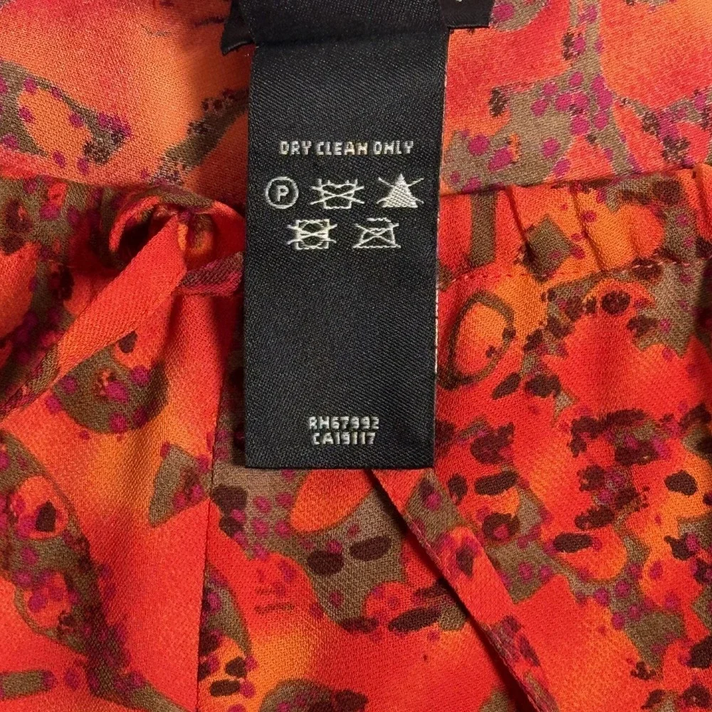 Sigrid Olsen Large Pants Silk Floral Wide Leg Resort Cruise Vacation Boho Ombre - Picture 4 of 10